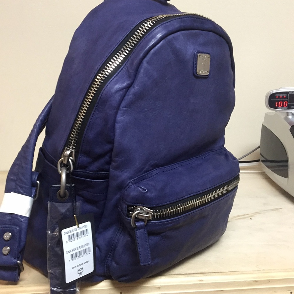 Mcm labskin leather blue back pack